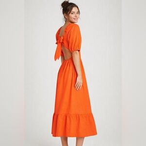 Who What Wear Vibrant Orange Maxi Skirt